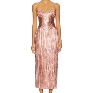 Cult Gaia ASHIKA Dress Pink Petal Metallic (Rose Gold) SOLD OUT!